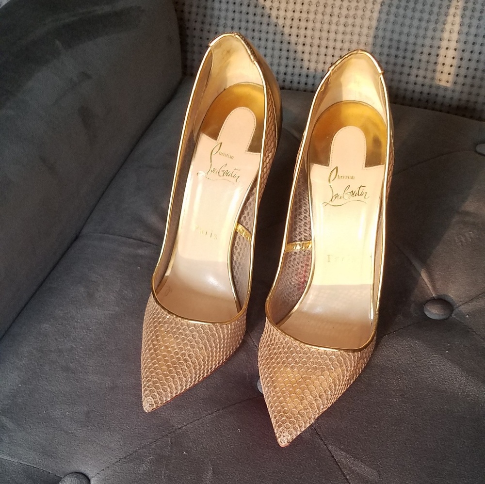 Christian Louboutin Gold Pumps